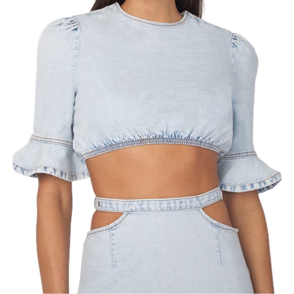 NWT WeWoreWhat Cropped Denim Top